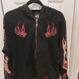 Harley Davidson Zip Up Hoodie, size 2W